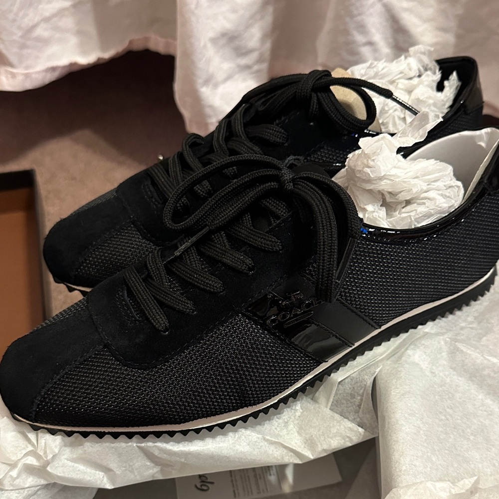 Coach woman’s ivy hvy nylon/ split suede black sneakers NWT